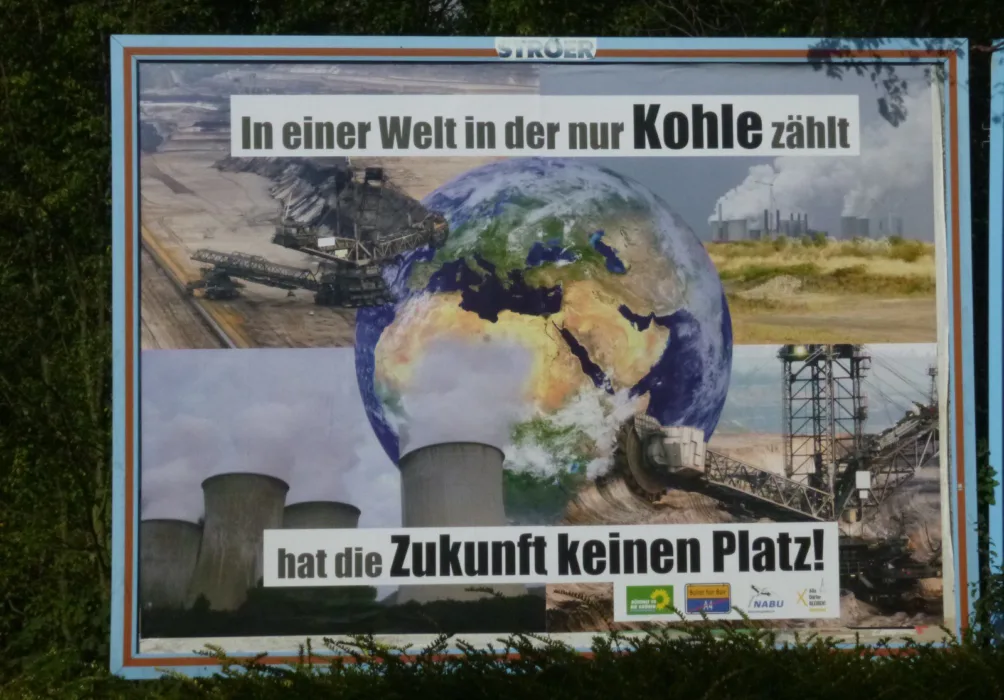 Plakataktion: Folgen des CO2 Ausstoßes